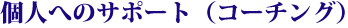 個人へのサポート （コーチング）